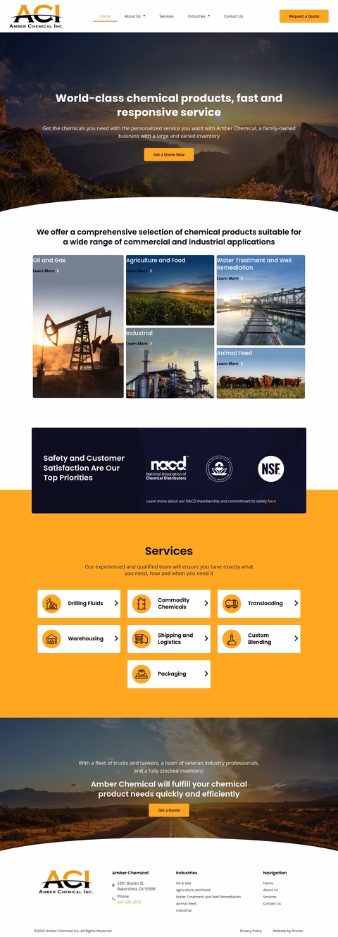 Amber-Chemical-Company Homepage 1440px