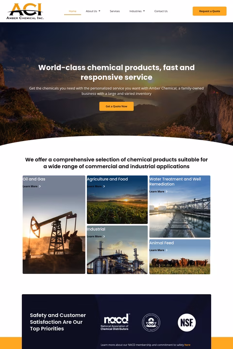 Amber-Chemical-Company Homepage 1440px