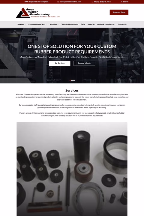 Ames-Rubber-Corporation Homepage 1440px