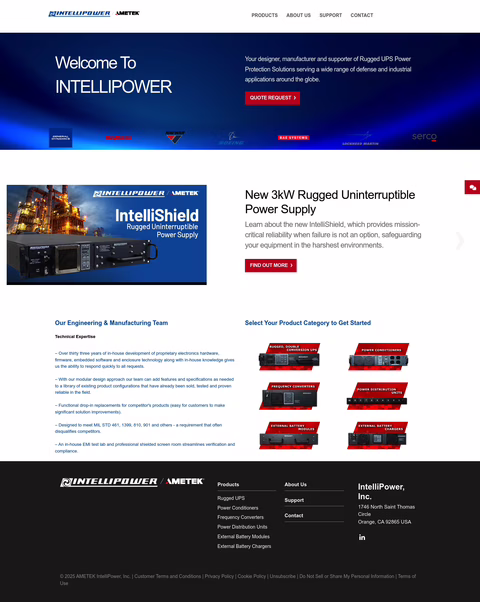 Ametek-Intellipower Homepage 1440px