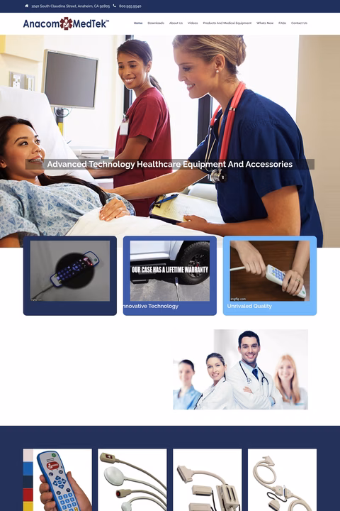 Anacom-Medtek Homepage 1440px