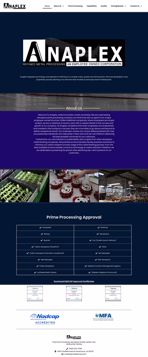 Anaplex-Corporation Homepage 1440px