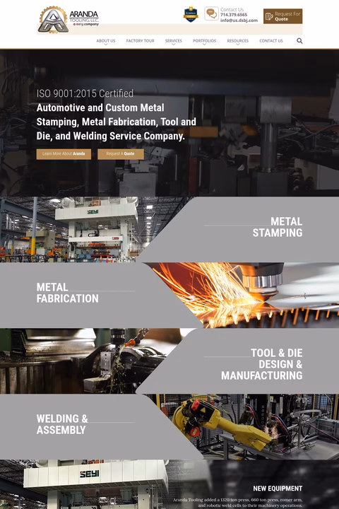 Aranda-Tooling Homepage 1440px