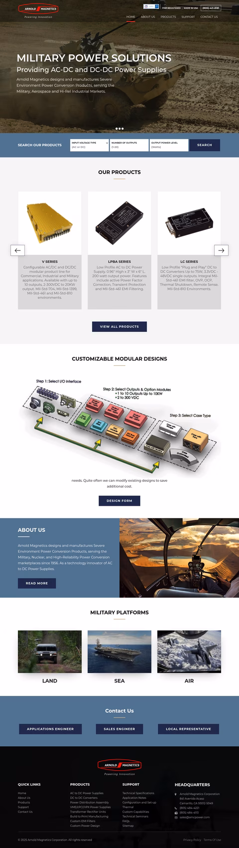 Arnold-Magnetics-Corporation Homepage 1440px