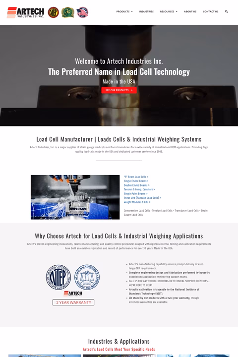 Artech-Industries Homepage 1440px