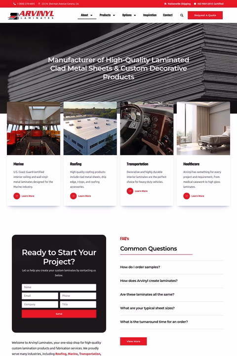 Arvinyl-Laminates Homepage 1440px