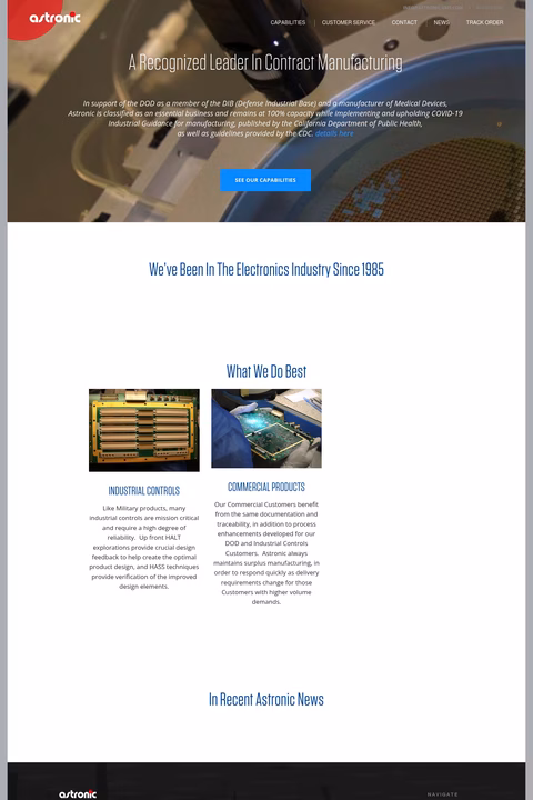 Astronic Homepage 1440px