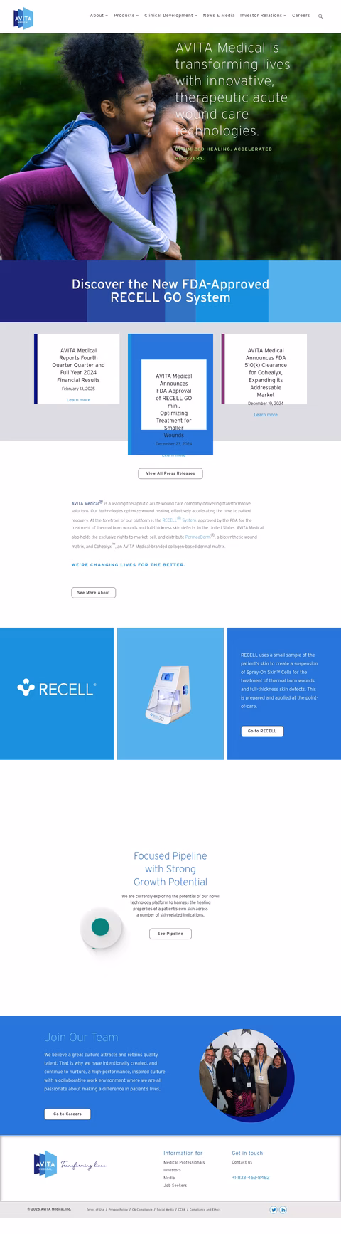 Avita-Medical Homepage 1440px