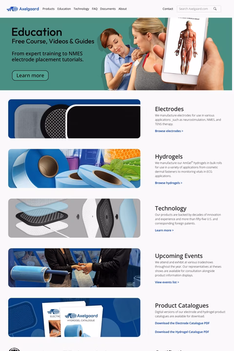 Axelgaard-Manufacturing-Co Homepage 1440px
