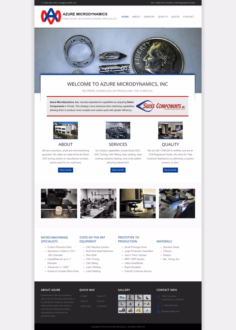 Azure-Microdynamics Homepage 1440px