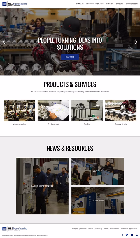 B-B-Manufacturing-Company Homepage 1440px