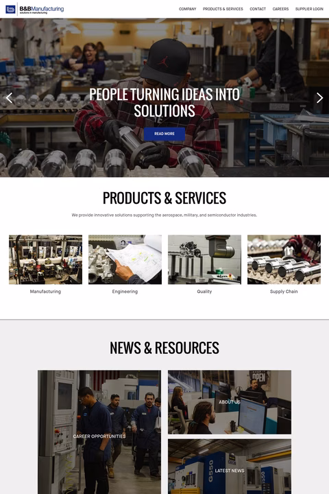 B-B-Manufacturing-Company Homepage 1440px