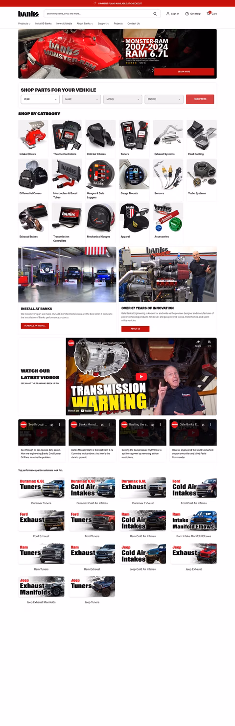 Banks-Power Homepage 1440px