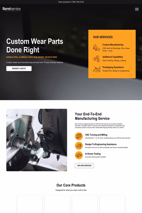 Barrel-Service-Company Homepage 1440px