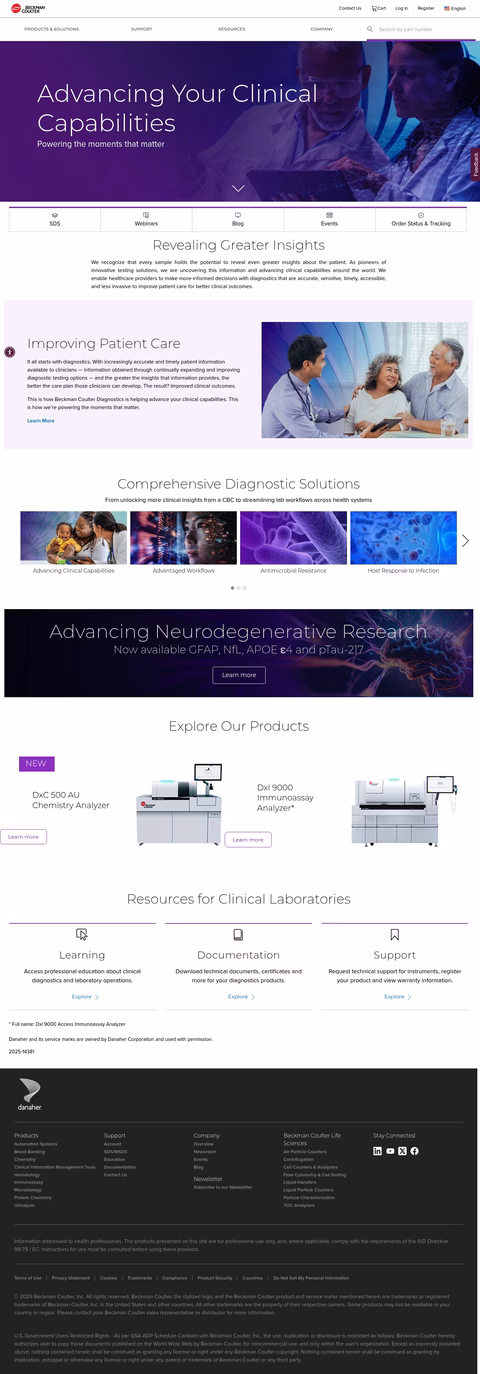 Beckman-Coulter Homepage 1440px