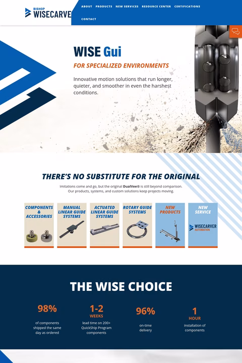 Bishop-Wisecarver-Corporation Homepage 1440px