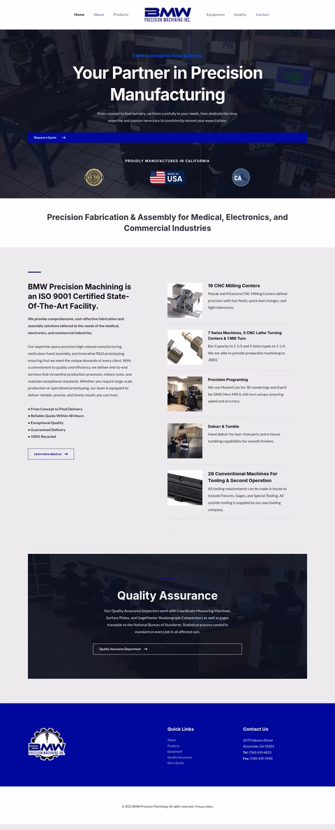 Bmw-Precision-Machining Homepage 1440px