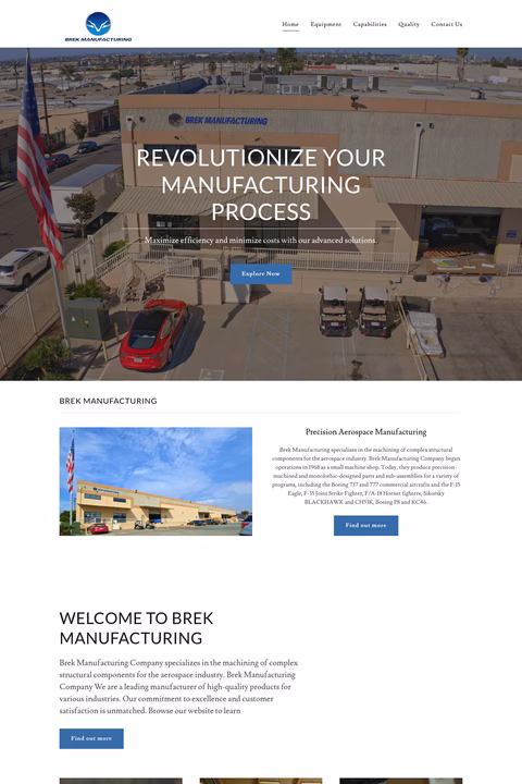 Brek-Manufacturing-Company Homepage 1440px