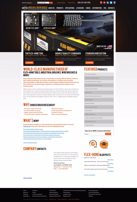 Brush-Research-Manufacturing Homepage 1440px