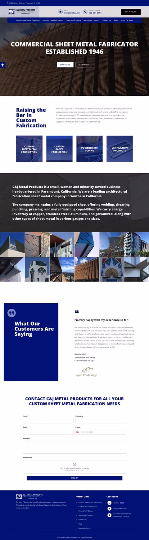 C-J-Metal-Products Homepage 1440px