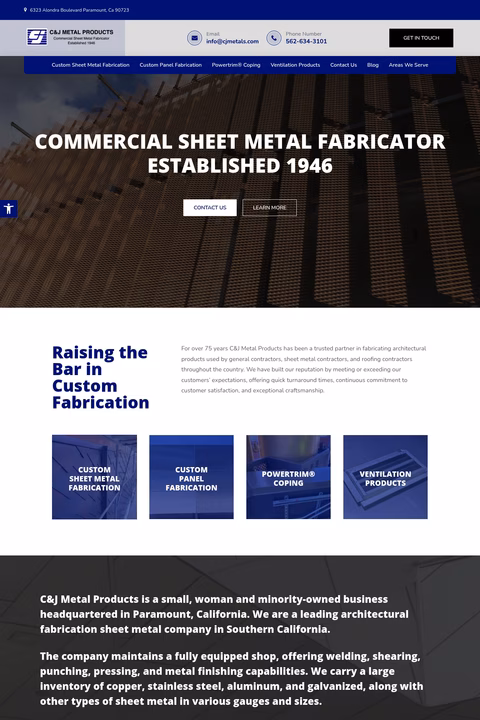 C-J-Metal-Products Homepage 1440px