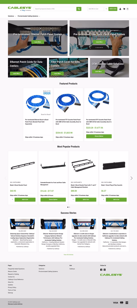 Cablesys Homepage 1440px