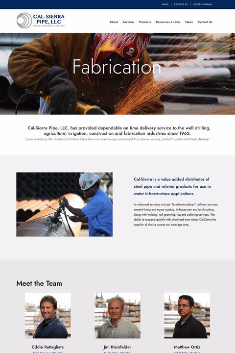 Cal-Sierra-Pipe Homepage 1440px