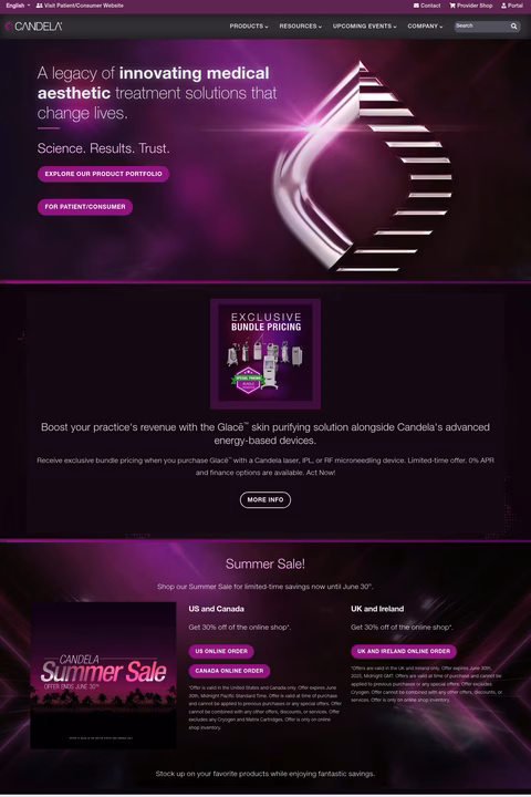 Candela-Medical Homepage 1440px