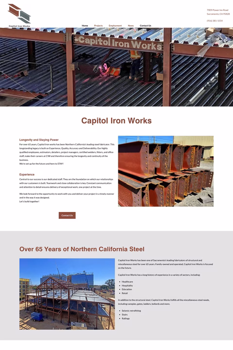 Capitol-Iron-Works Homepage 1440px