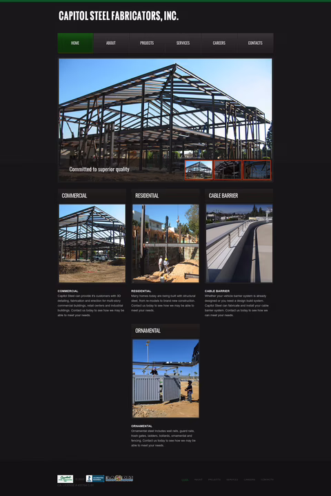 Capitol-Steel-Fabricators Homepage 1440px