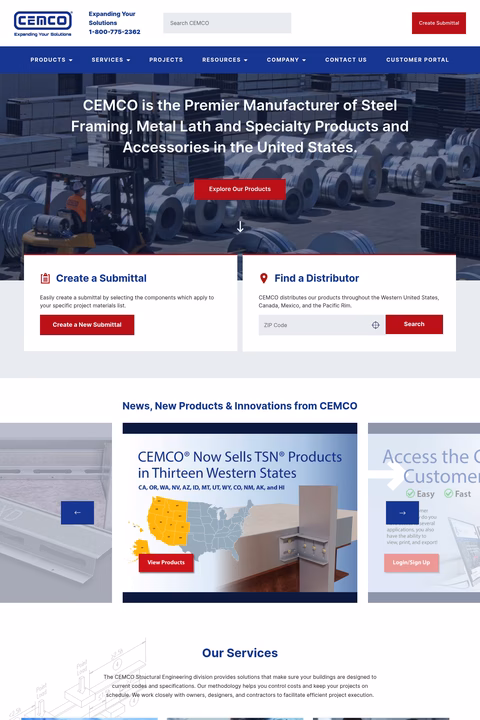 Cemco Homepage 1440px