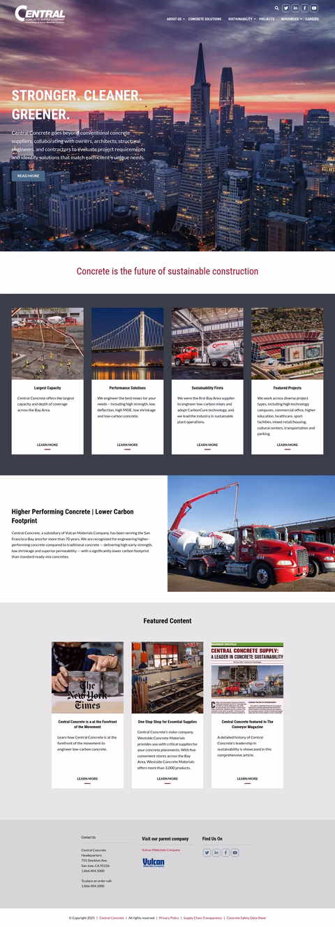 Central-Concrete-Supply-Co Homepage 1440px