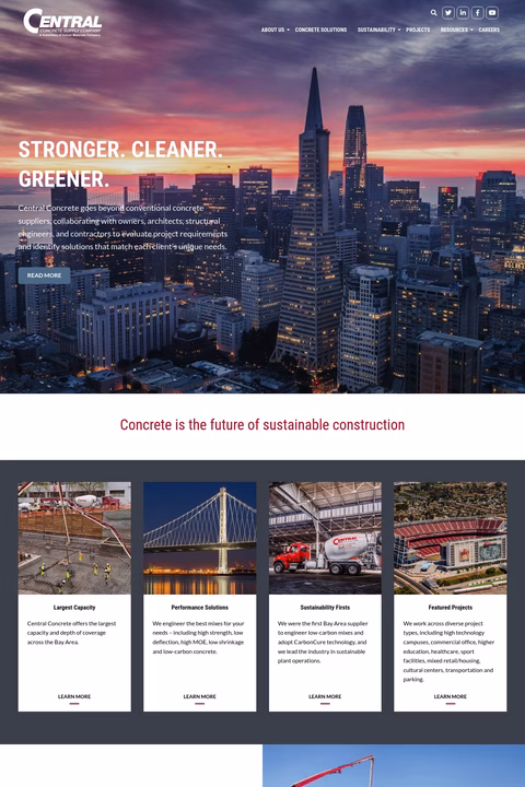 Central-Concrete-Supply-Co Homepage 1440px