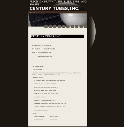 Century-Tubes Homepage 1440px