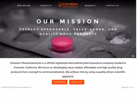 Citragen-Pharmaceuticals Homepage 1440px