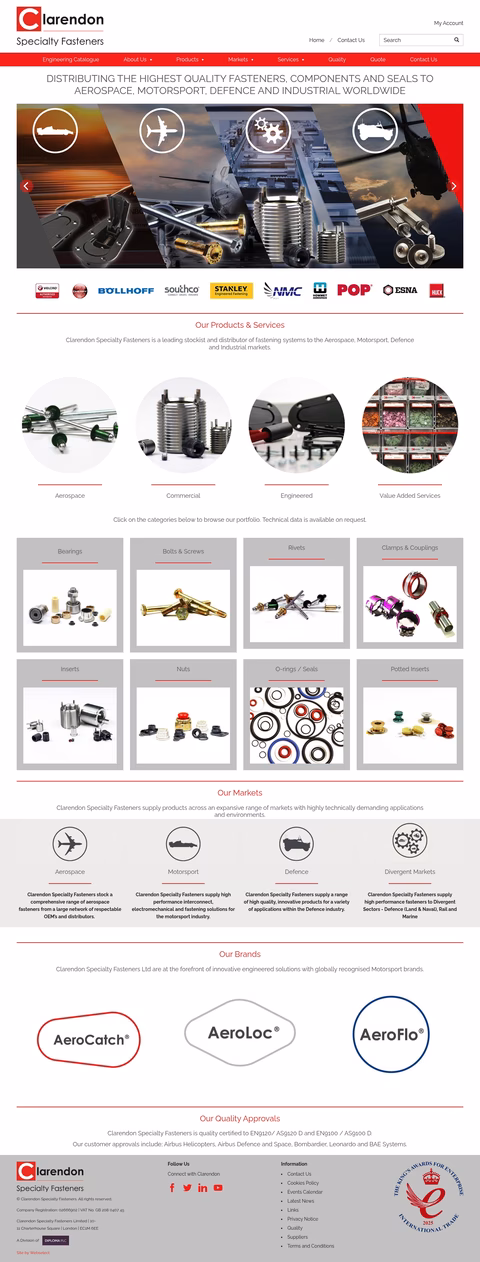 Clarendon-Specialty-Fasteners Homepage 1440px