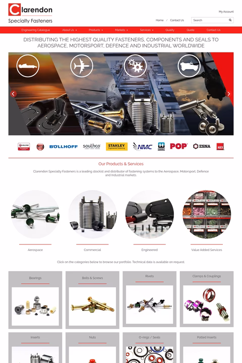Clarendon-Specialty-Fasteners Homepage 1440px