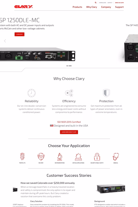 Clary-Corporation Homepage 1440px
