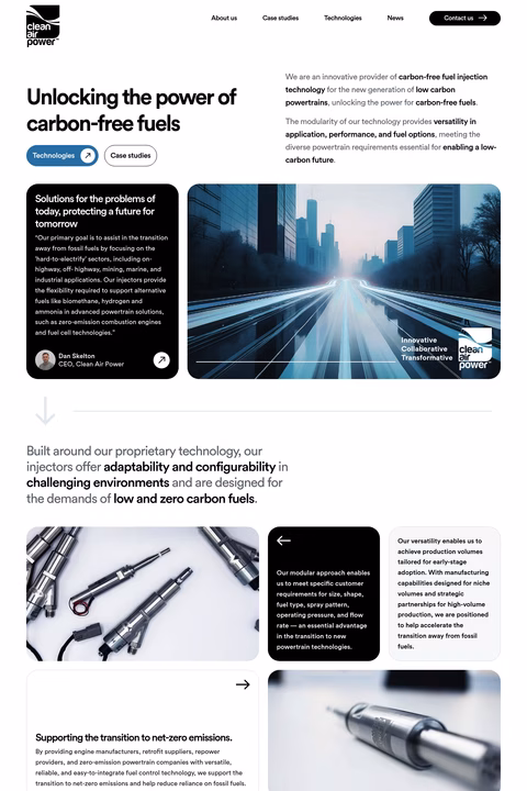 Clean-Air-Power Homepage 1440px