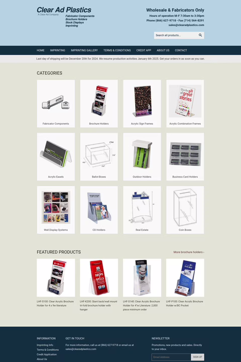 Clear-Ad-Plastics Homepage 1440px