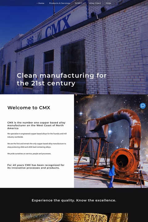 Cmx-Metals Homepage 1440px