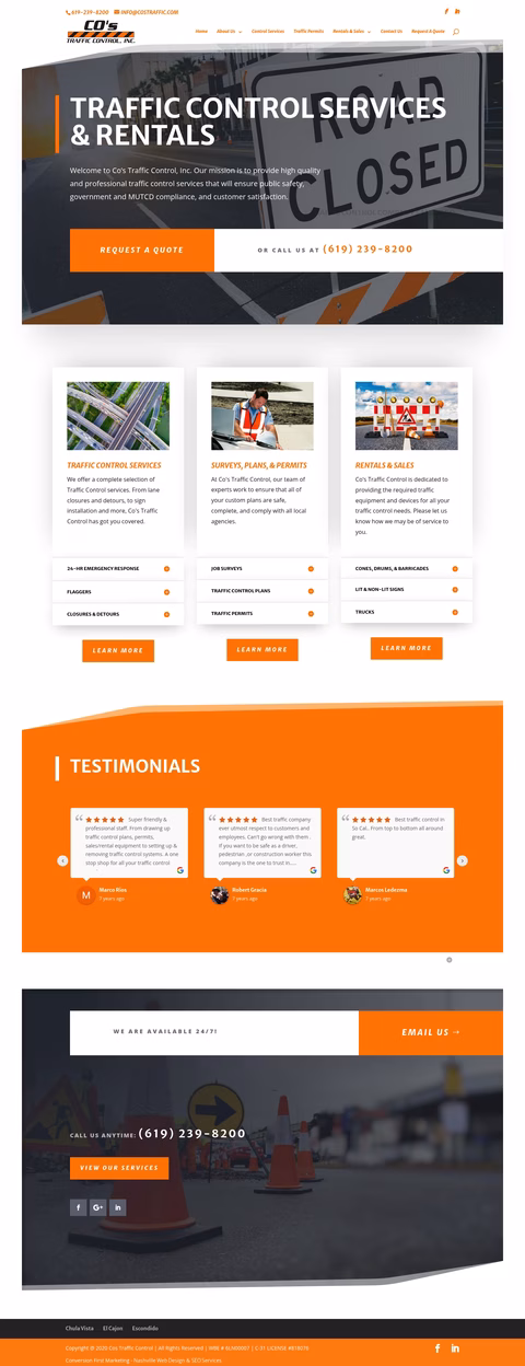 Cos-Traffic-Control Homepage 1440px