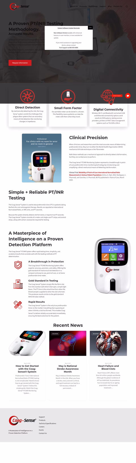 Coagusense-Inc Homepage 1440px