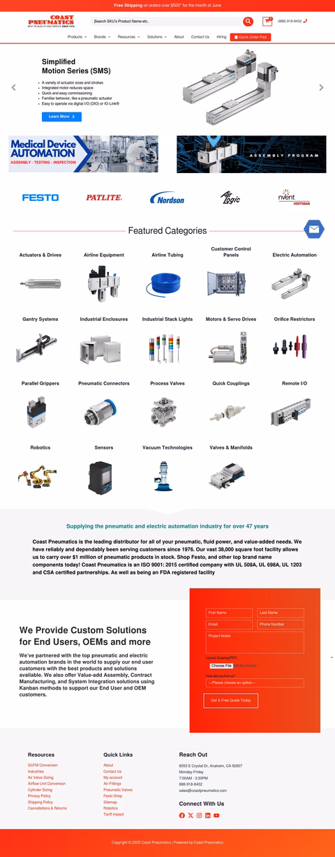 Coast-Pneumatics Homepage 1440px