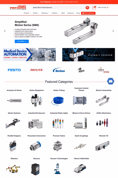 Coast-Pneumatics Homepage 1440px