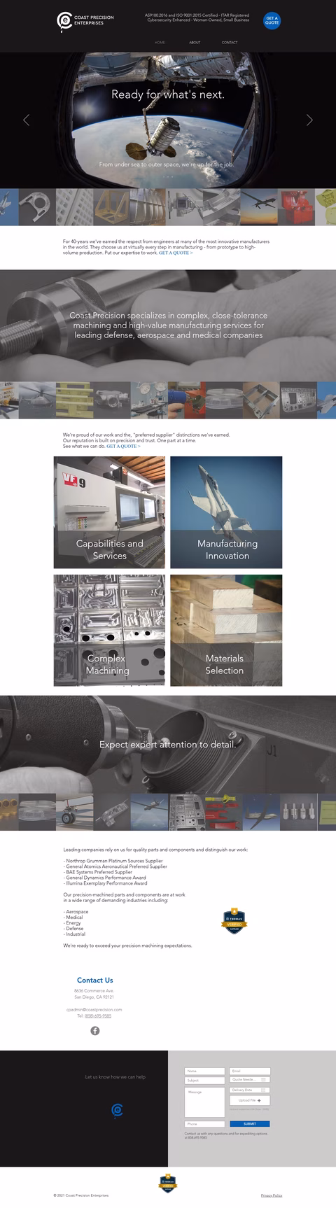 Coast-Precision-Enterprises Homepage 1440px