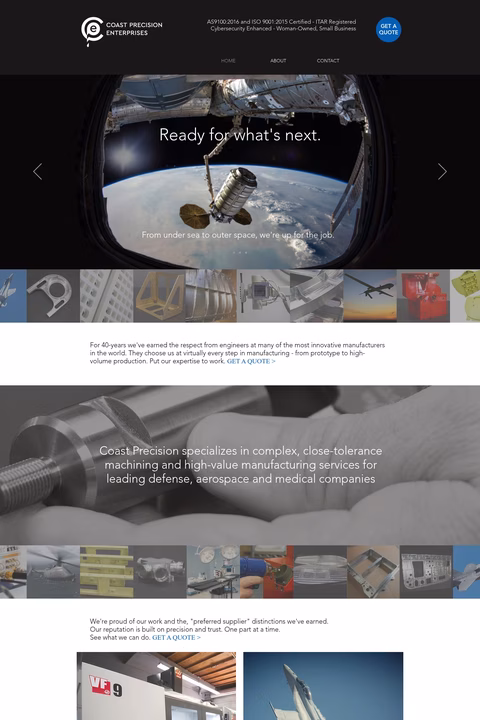 Coast-Precision-Enterprises Homepage 1440px