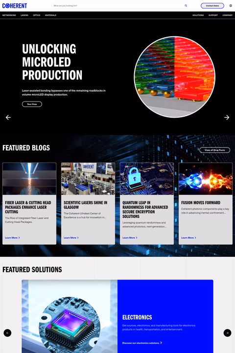 Coherent-Inc Homepage 1440px