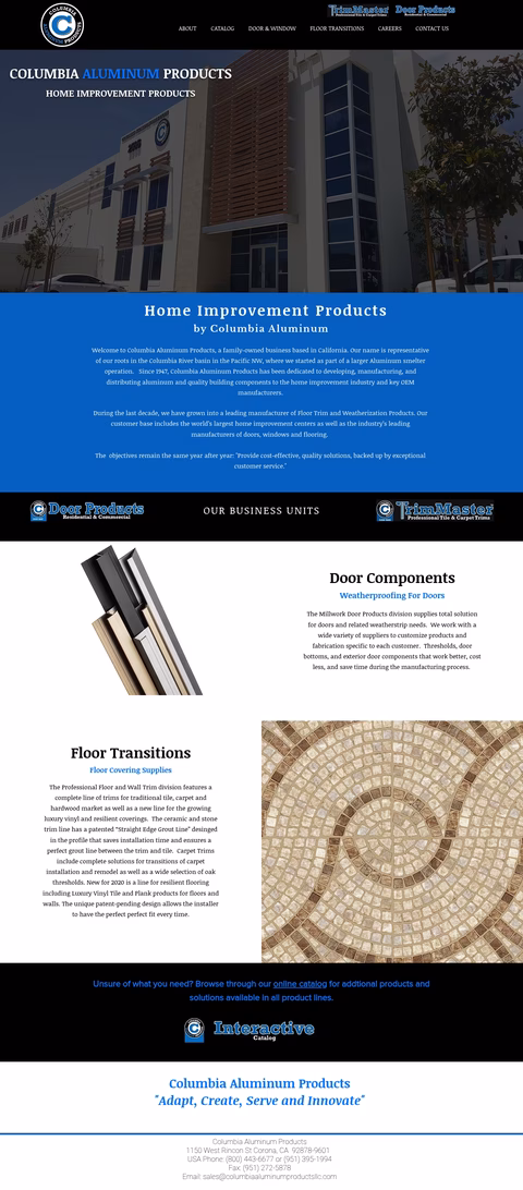 Columbia-Aluminum-Products Homepage 1440px