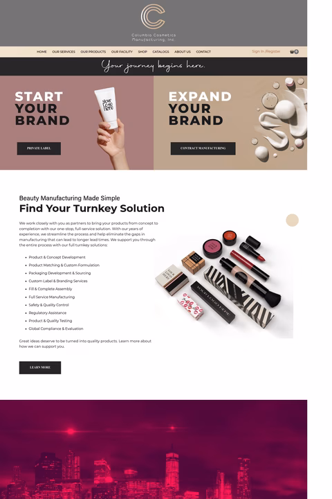 Columbia-Cosmetics-Manufacturing Homepage 1440px